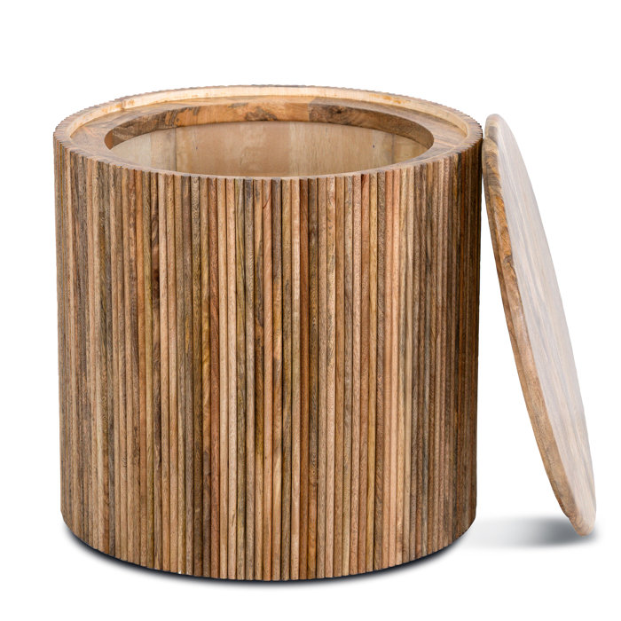 AllModern Jacie Solid Wood Drum End Table Wayfair